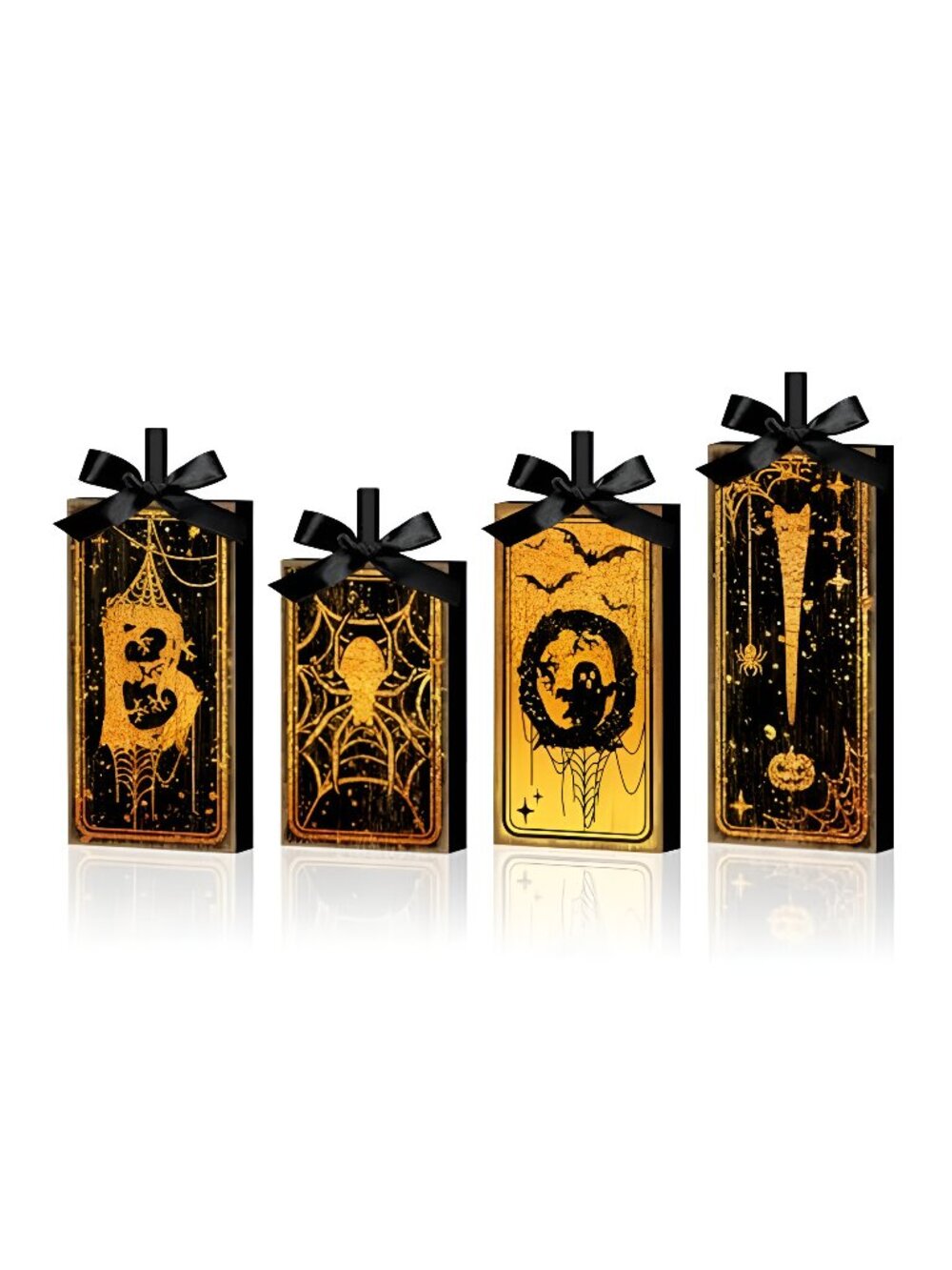 Halloween Ghost Tiered Tray Decor, 4 Pack, Wooden Table Sign